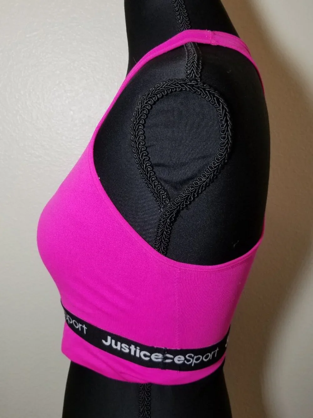 Justice Sports Bra Girls Size 34 Racerback Lot of 2 Pink & Gray Tie Dye Athletic